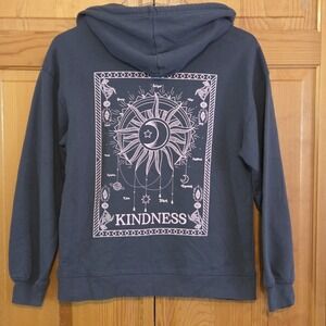 REBELLIOUS ONE Zodiac Kindness Sweatshirt Mineral Wash Gray Astrology Sz Small